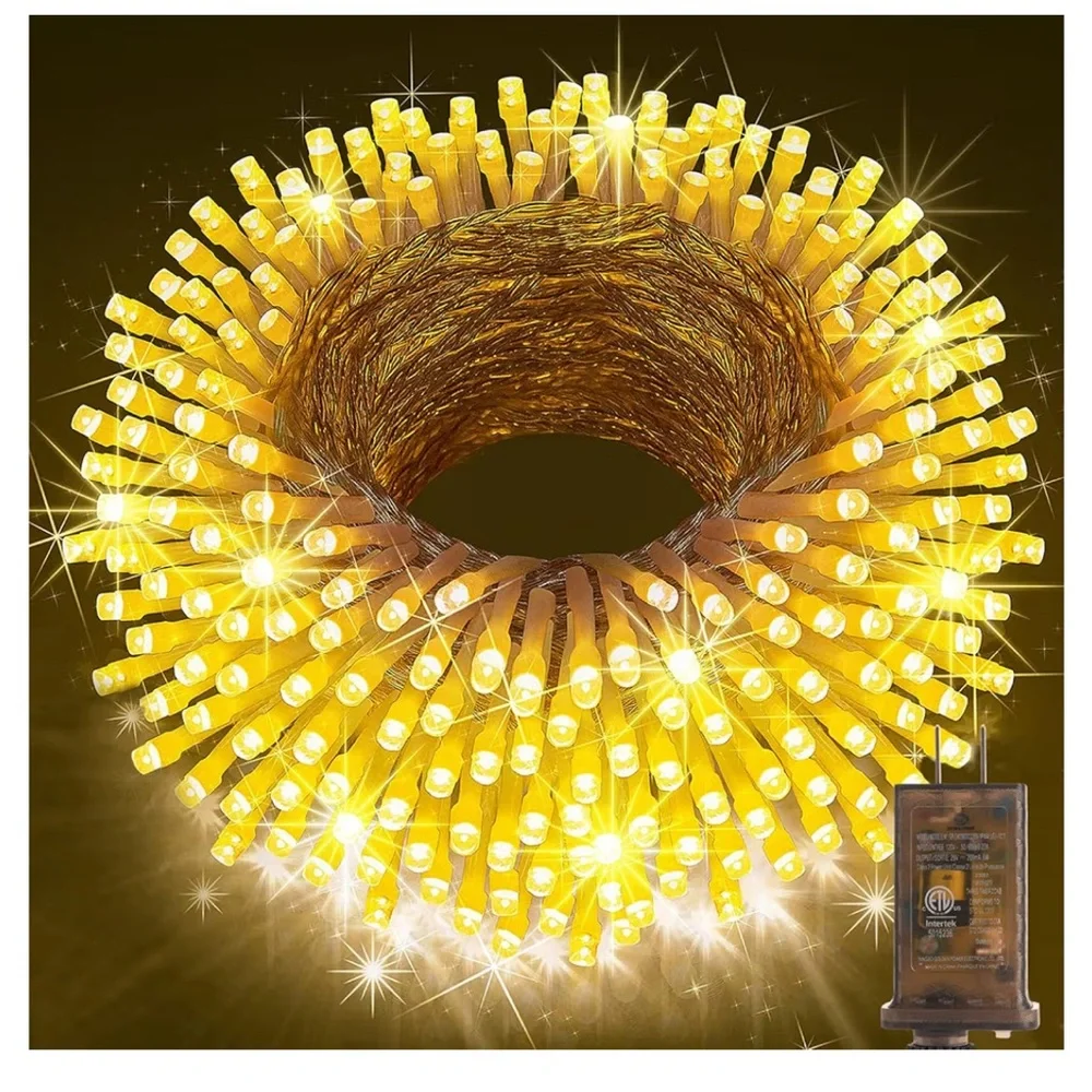 Warm Yellow LED String Lights 403ft